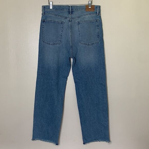 Women’s ABLE the straight jean size 32 raw hem sold out high rise waist - Picture 5 of 13